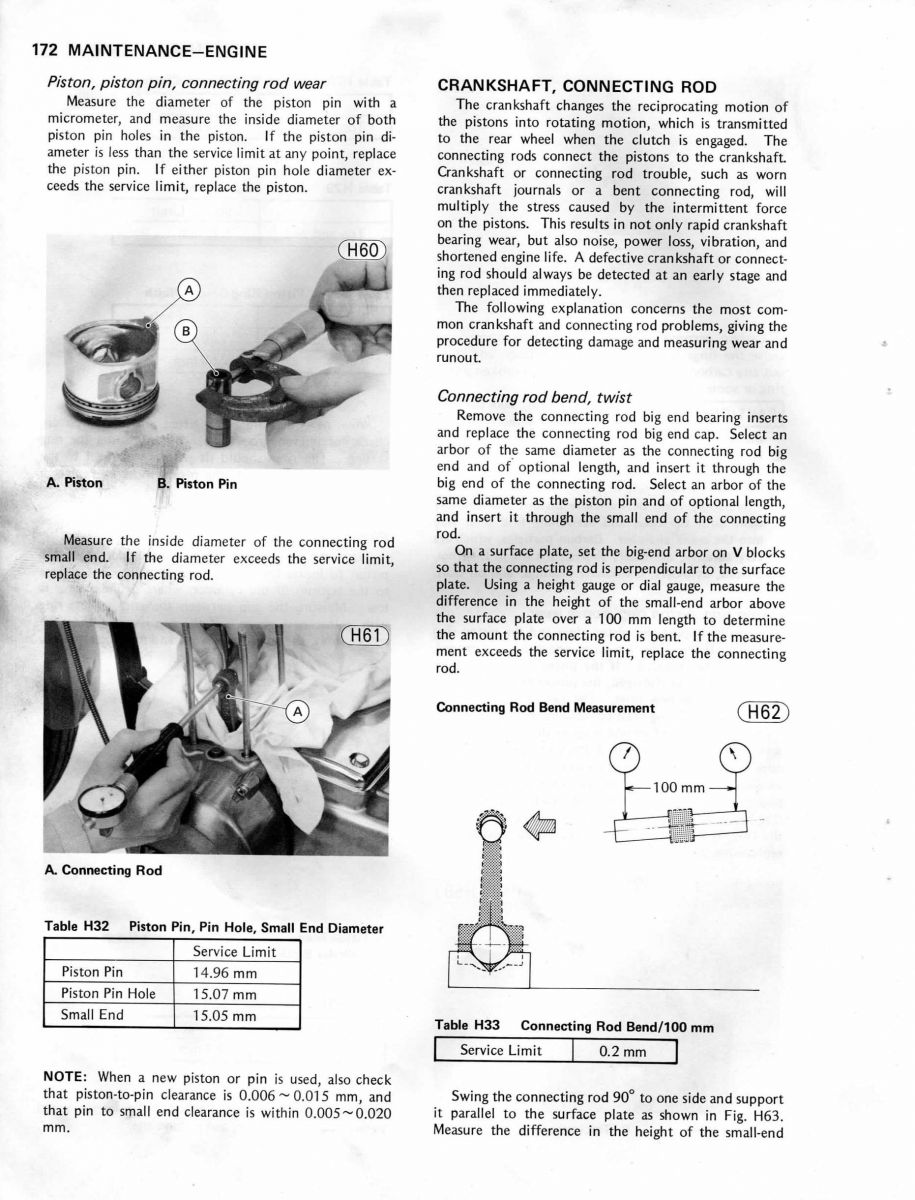 Connecting rod bearing clearance