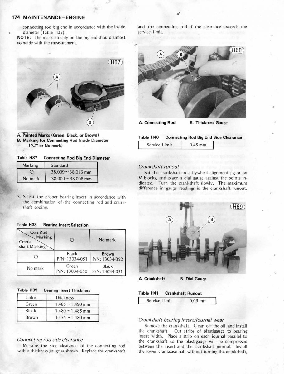Connecting rod bearing clearance