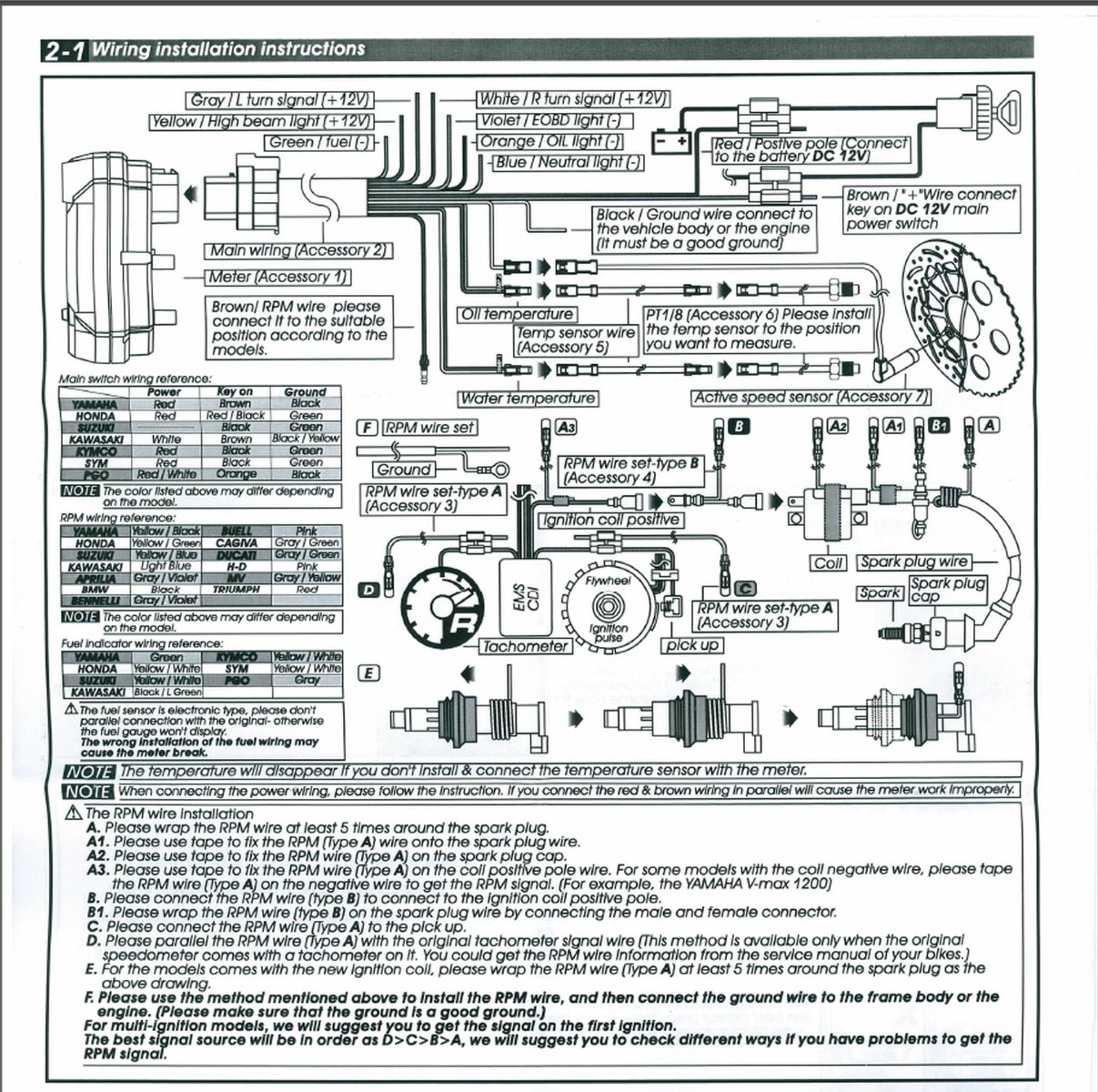 How to wire aftermarket speedometer tachometer. - KZRider Forum